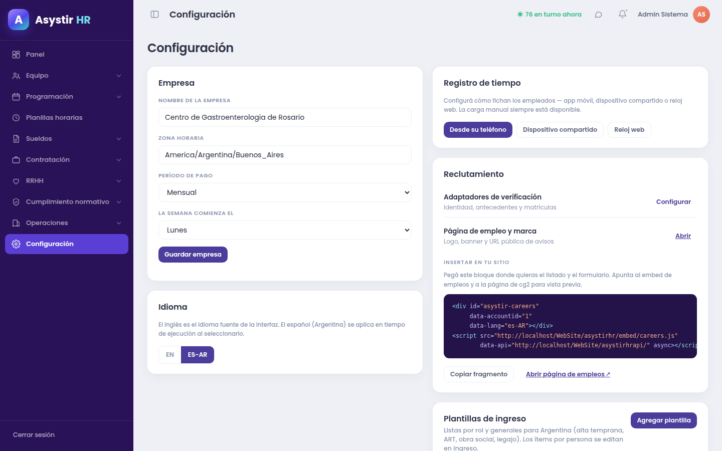 Configuración
